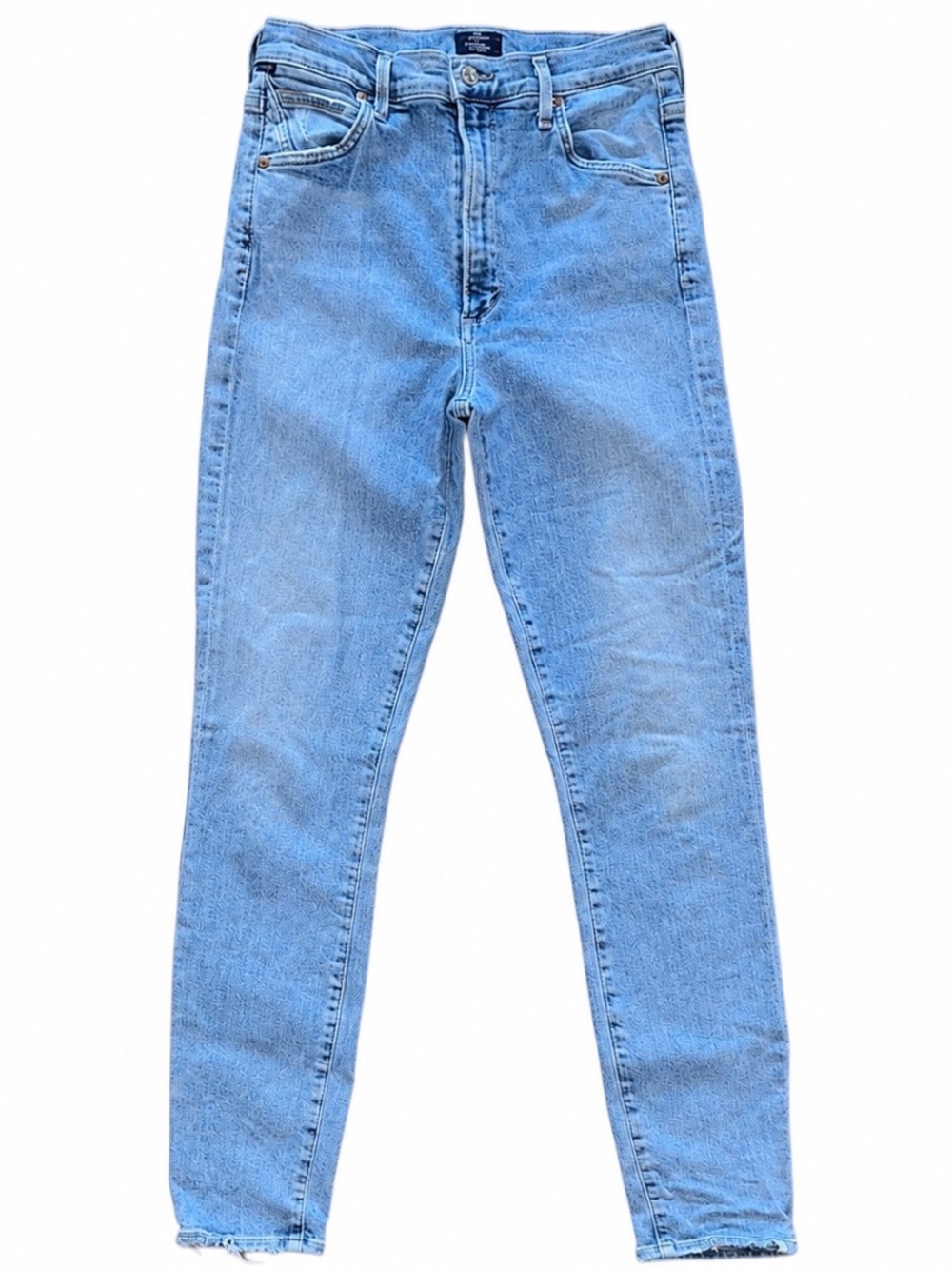 Citizens of Humanity Chrissy High Rise Skinny Jeans 27 Light Wash Raw Hem
